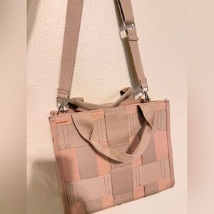 Forever 21 Pink and Tan Woven Tote Bag
